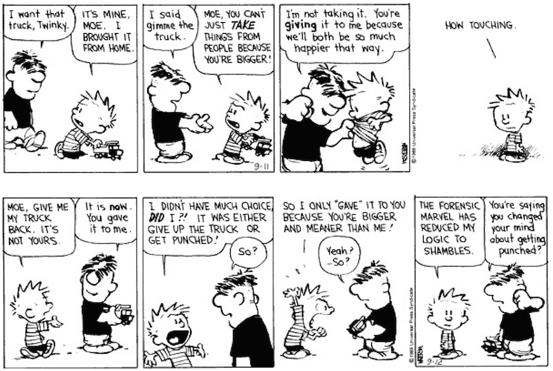 Illustration for article titled A String Of Upsetting Calvin & Hobbes Strips Told A Bold Story About Bullying